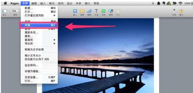 Pages保存文档的具体方法步骤