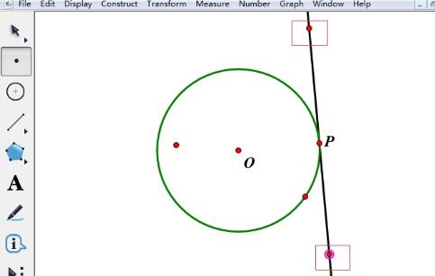 使用几何画板过圆上一点作圆的切线的操作方法