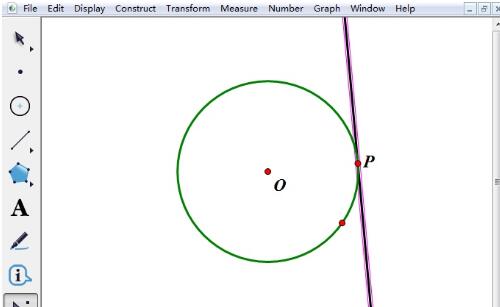 使用几何画板过圆上一点作圆的切线的操作方法