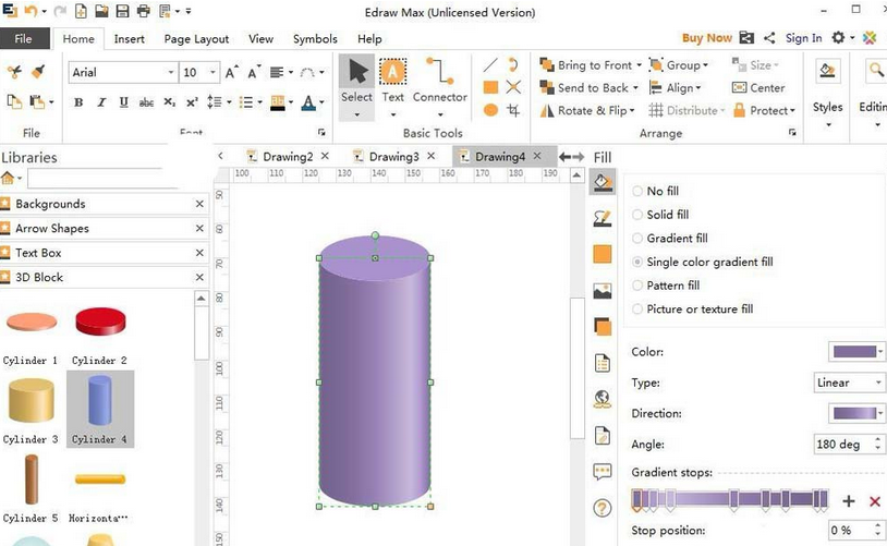 亿图流程图制作软件设计圆柱体的操作步骤
