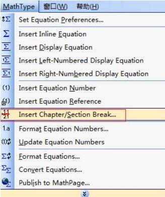 MathType公式节编号更改方法