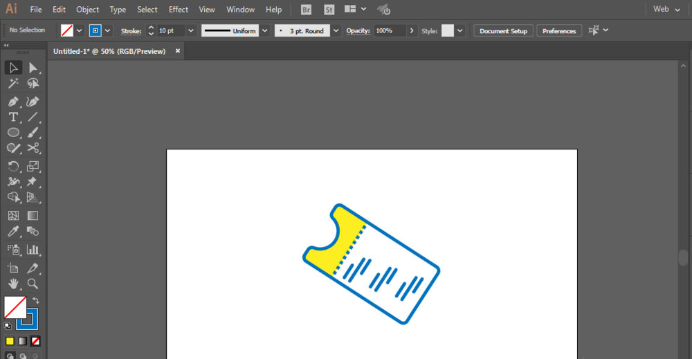 ai绘制电影票类票据图标的操作方法