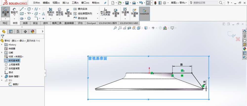 SolidWorks创建导流盖零件模型的图文操作方法