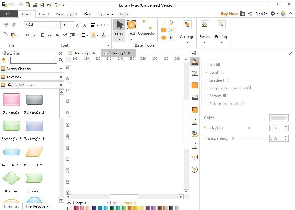 亿图流程图制作软件设计红五星的具体方法