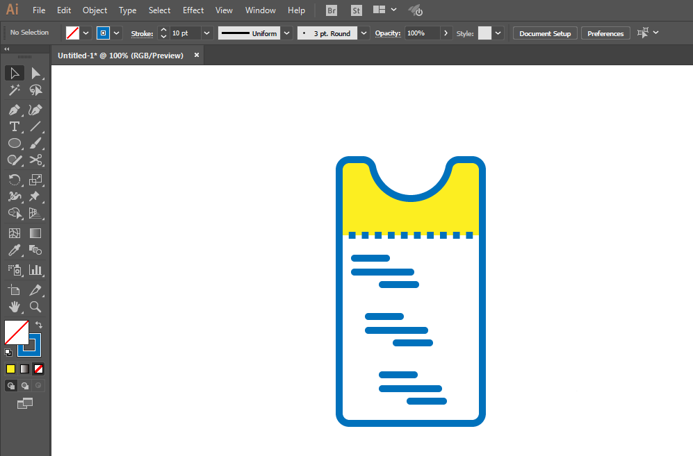 ai绘制电影票类票据图标的操作方法