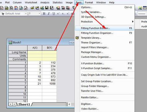 Origin拟合曲线的使用方法