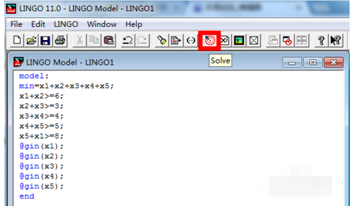 lingo求解整数规划的操作方法