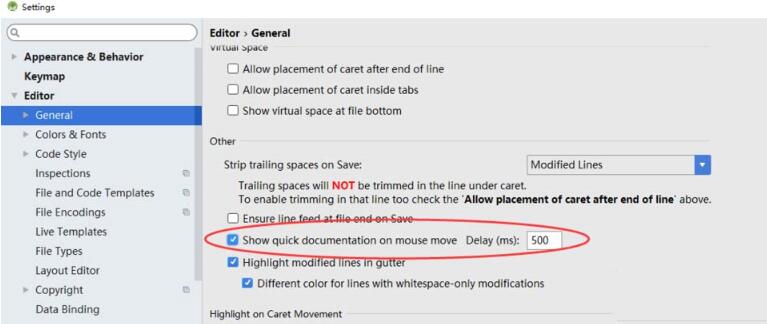 Android Studio显示光标悬浮提示的操作教程