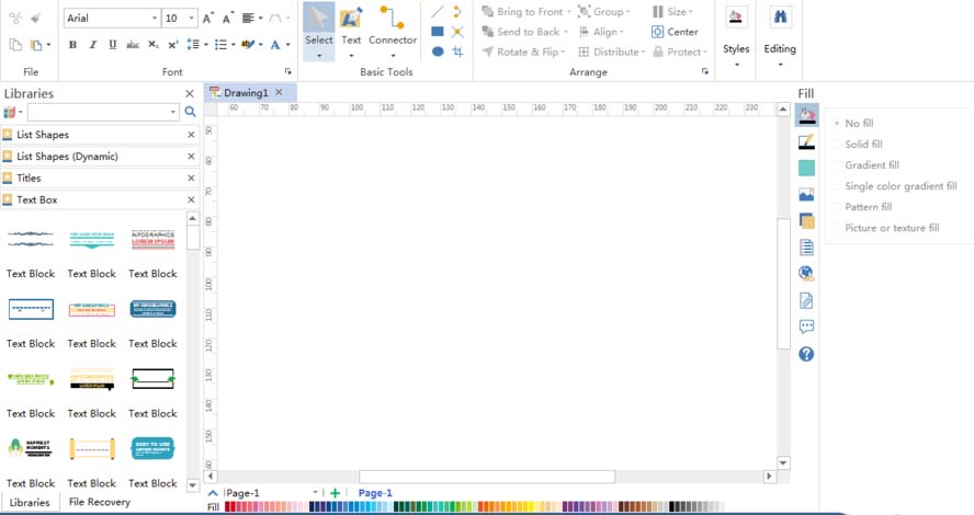 亿图流程图制作软件绘制说明文字分块图的操作步骤