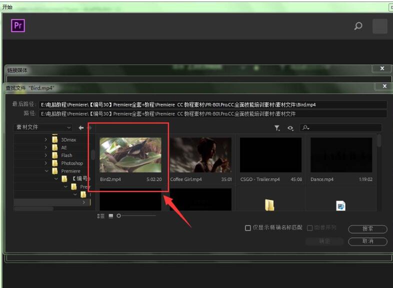 premiere提示缺少这些剪辑媒体的处理操作步骤