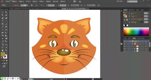 ai设计红猫头像的操作方法