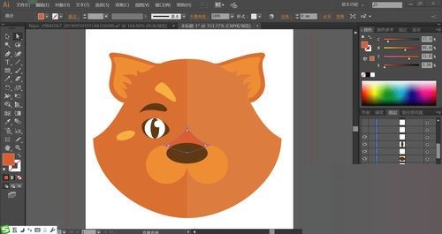 ai设计红猫头像的操作方法