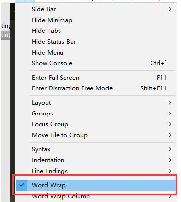 Sublime Text中文本自动换行的设置方法步骤