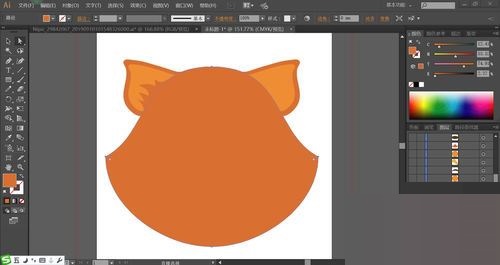ai设计红猫头像的操作方法