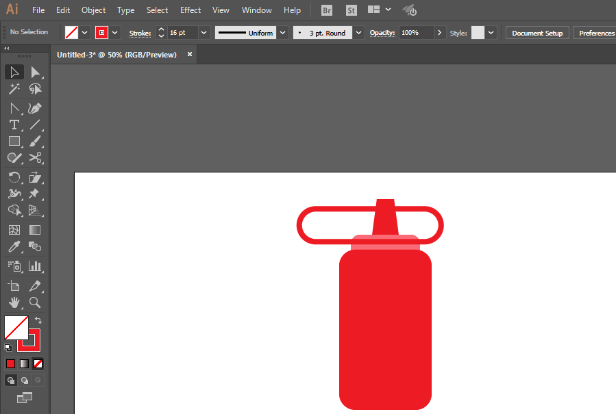 ai设计番茄酱料瓶图标的简单方法