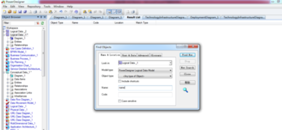 Power Designer中对象查询的使用方法介绍