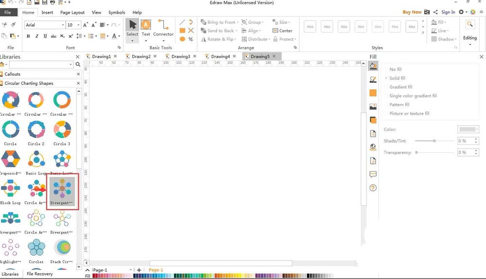 亿图流程图制作软件创建圆形图的基础步骤