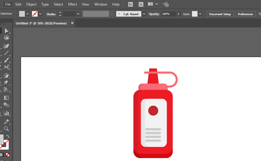 ai设计番茄酱料瓶图标的简单方法