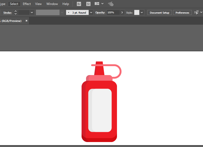 ai设计番茄酱料瓶图标的简单方法