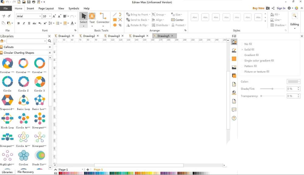 亿图流程图制作软件创建圆形图的基础步骤