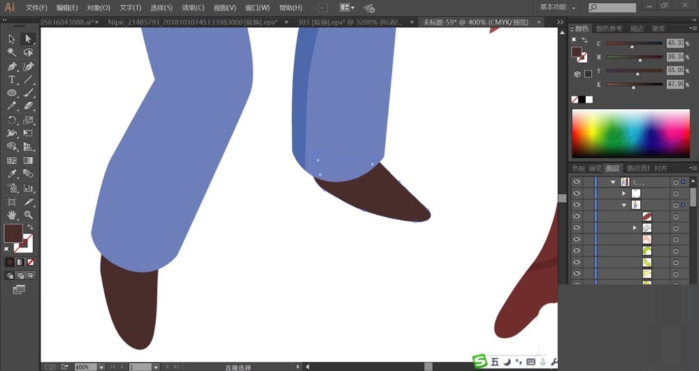 ai手绘伐木工人卡通形象的详细方法