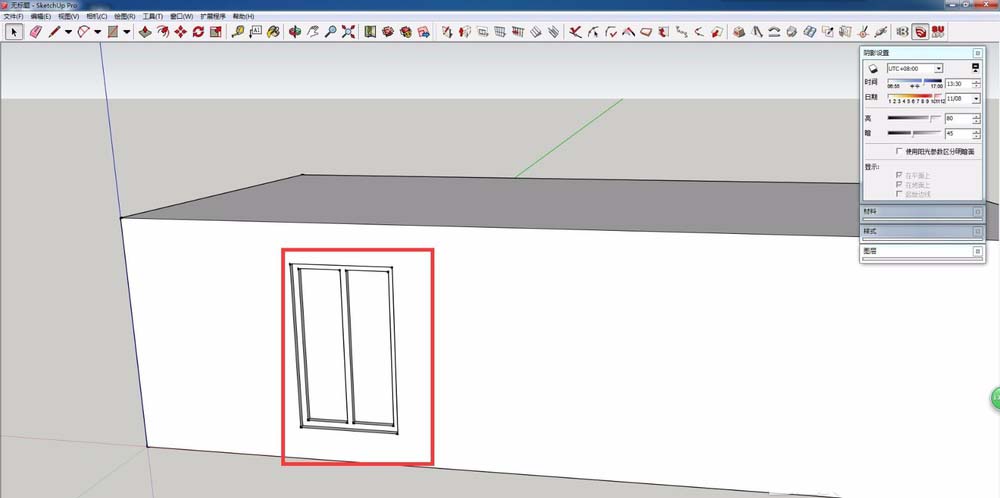 草图大师绘制一个自动开洞门窗的操作教程