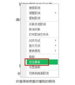 QQ音乐播放器歌词置顶的操作步骤