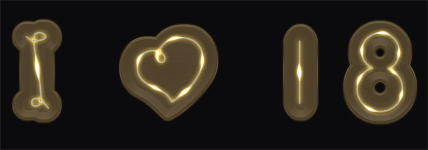 在PS中制作发光灯丝字-PS灯丝字体教程