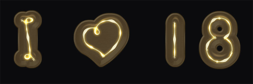 在PS中制作发光灯丝字-PS灯丝字体教程