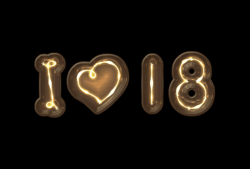 在PS中制作发光灯丝字-PS灯丝字体教程