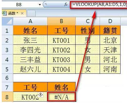Excel中VLOOKUP函数使用时出现错误值的处理操作