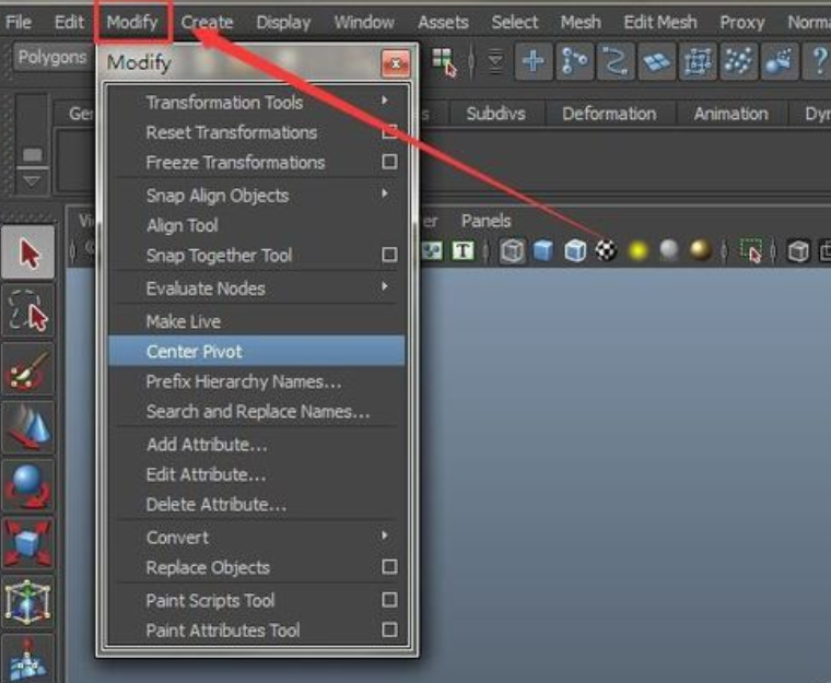 maya回归物体中心点的简单操作过程