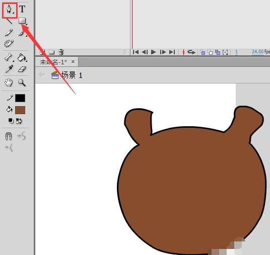 Flash手绘猫头鹰矢量图的操作方法