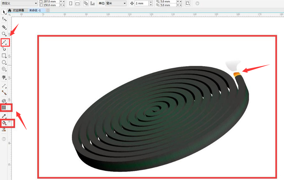 cdr蚊香怎么画？cdr绘制燃烧蚊香图形方法介绍