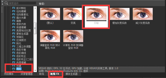 使用色阶 Movie Studio使用色阶