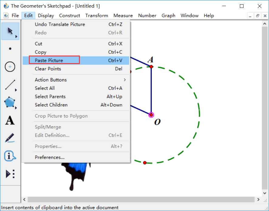 几何画板做出蝴蝶动画的详细过程