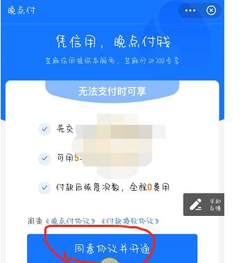支付宝晚点付怎么开通?支付宝开通晚点付的简单方法
