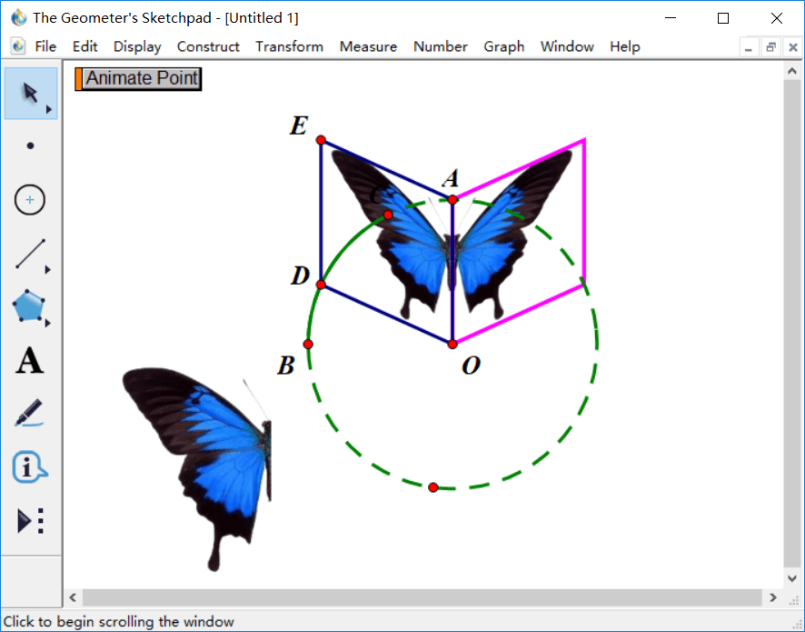几何画板做出蝴蝶动画的详细过程
