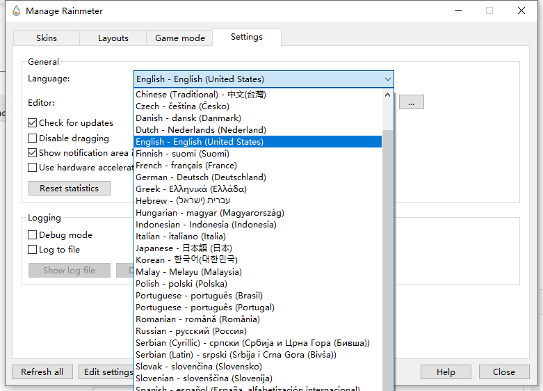 rainmeter如何设置中文?rainmeter设置中文教程