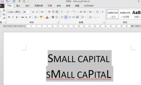 word设置小型大写字母small capitals的操作方法