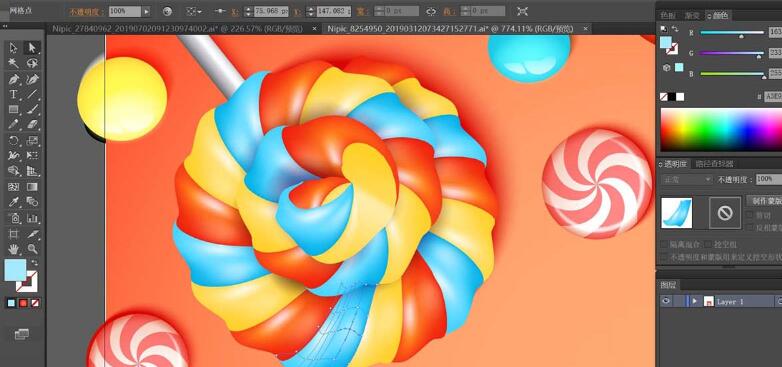 ai制作糖果海报图的操作流程