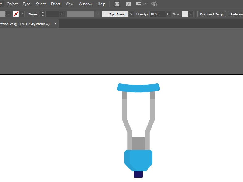 ai制作一个拐杖的操作步骤