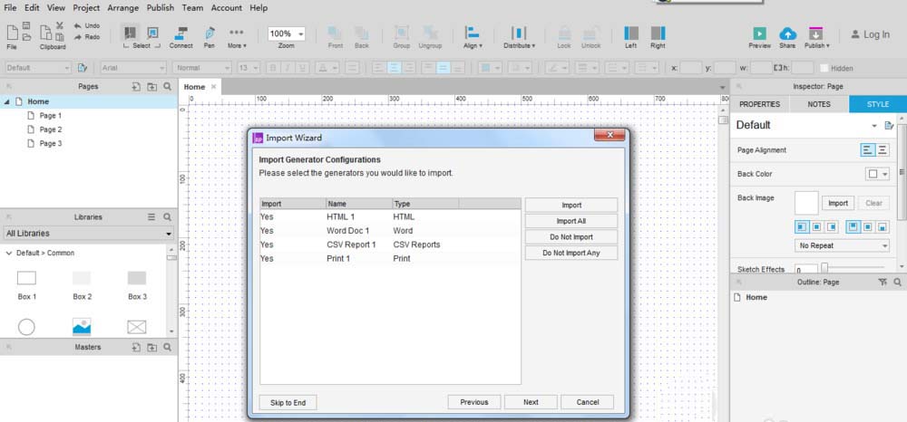 Axure RP 8.0导入RP文件的操作步骤