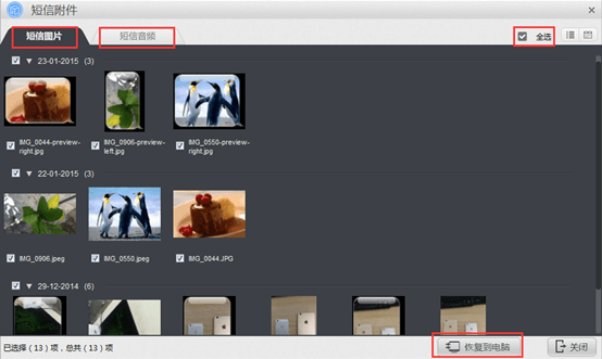 苹果恢复大师恢复设备中短信附件的具体操作步骤