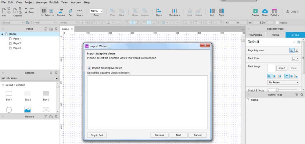Axure RP 8.0导入RP文件的操作步骤