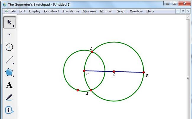 几何画板里过圆外一点画圆的切线的操作方法