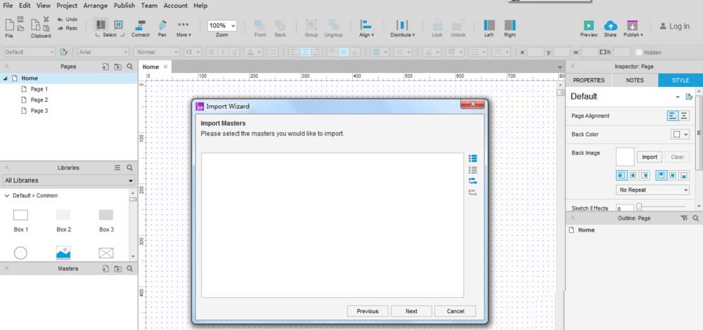 Axure RP 8.0导入RP文件的操作步骤