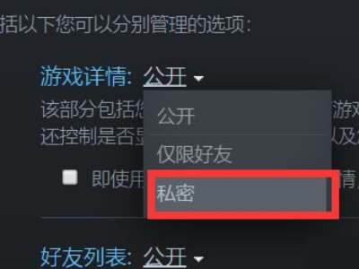 steam怎么隐藏个人游戏动态？steam隐藏个人游戏动态方法