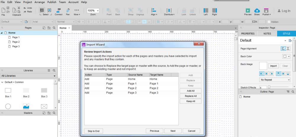 Axure RP 8.0导入RP文件的操作步骤