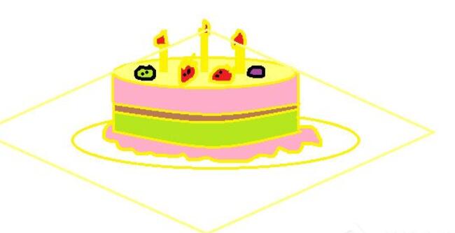 画图工具绘制蛋糕的方法步骤